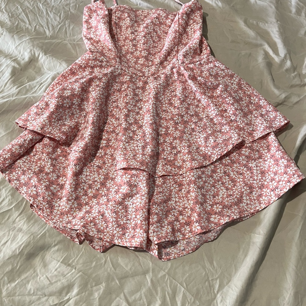 Floral Pink Sleeveless Romper